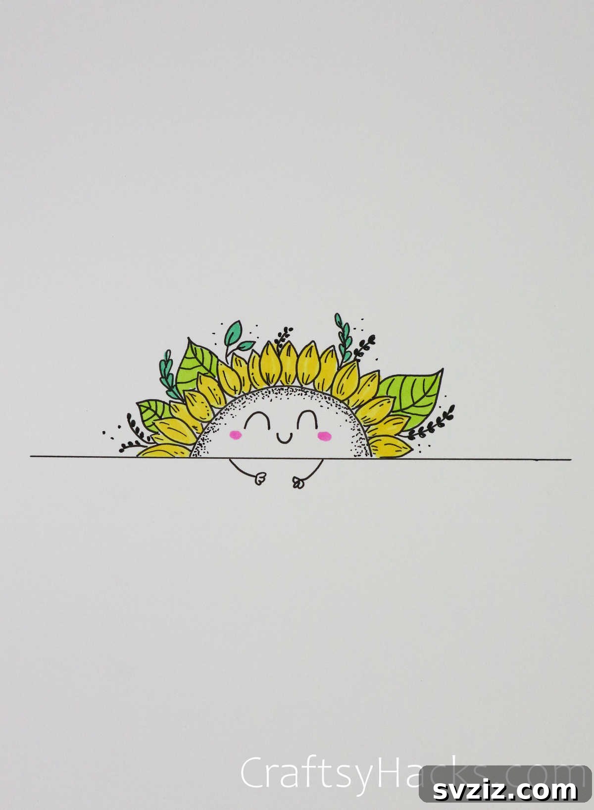 51 Adorable Drawing Prompts 42 sunflower rising over horizon