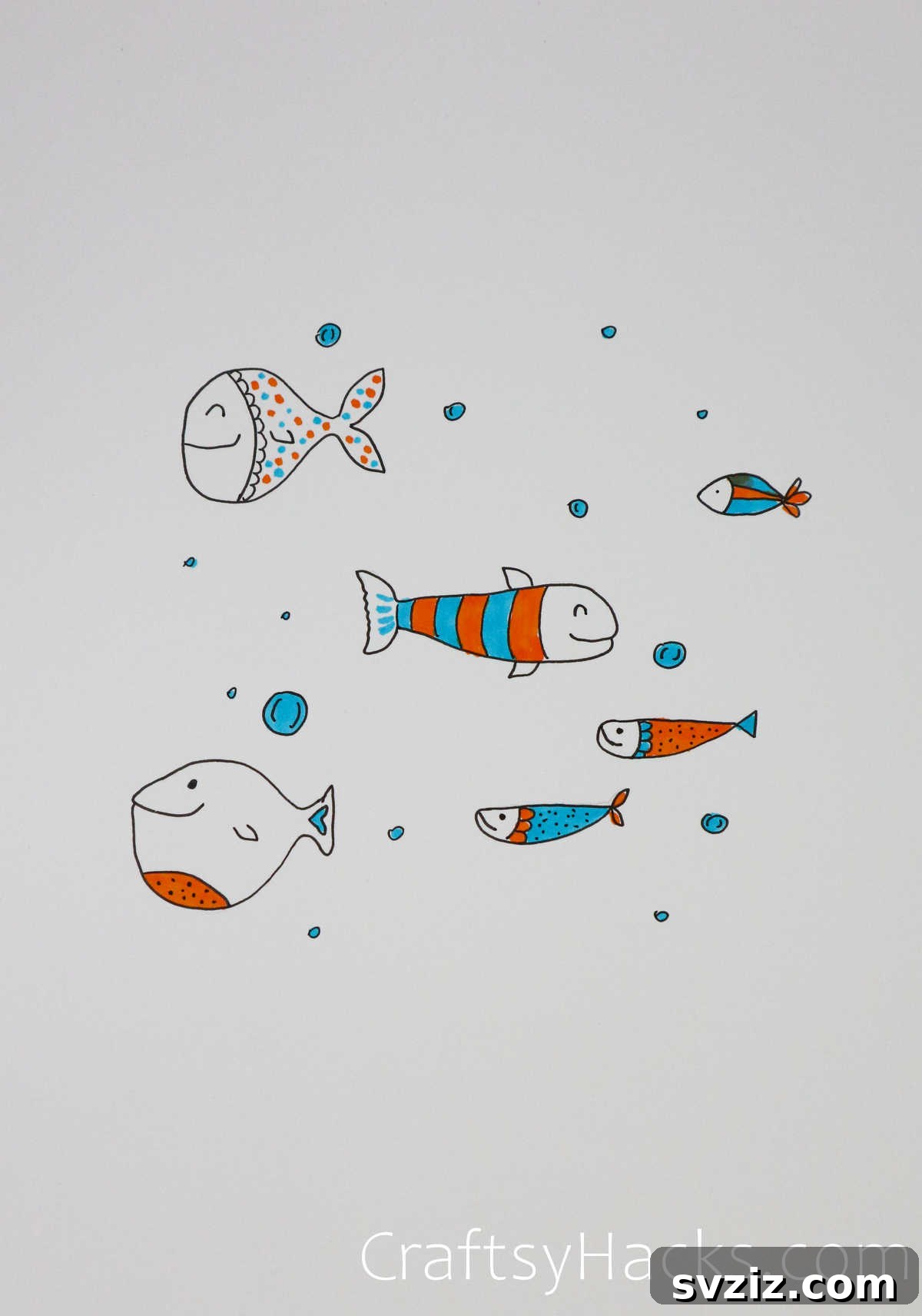 51 Adorable Drawing Prompts 45 school of fish