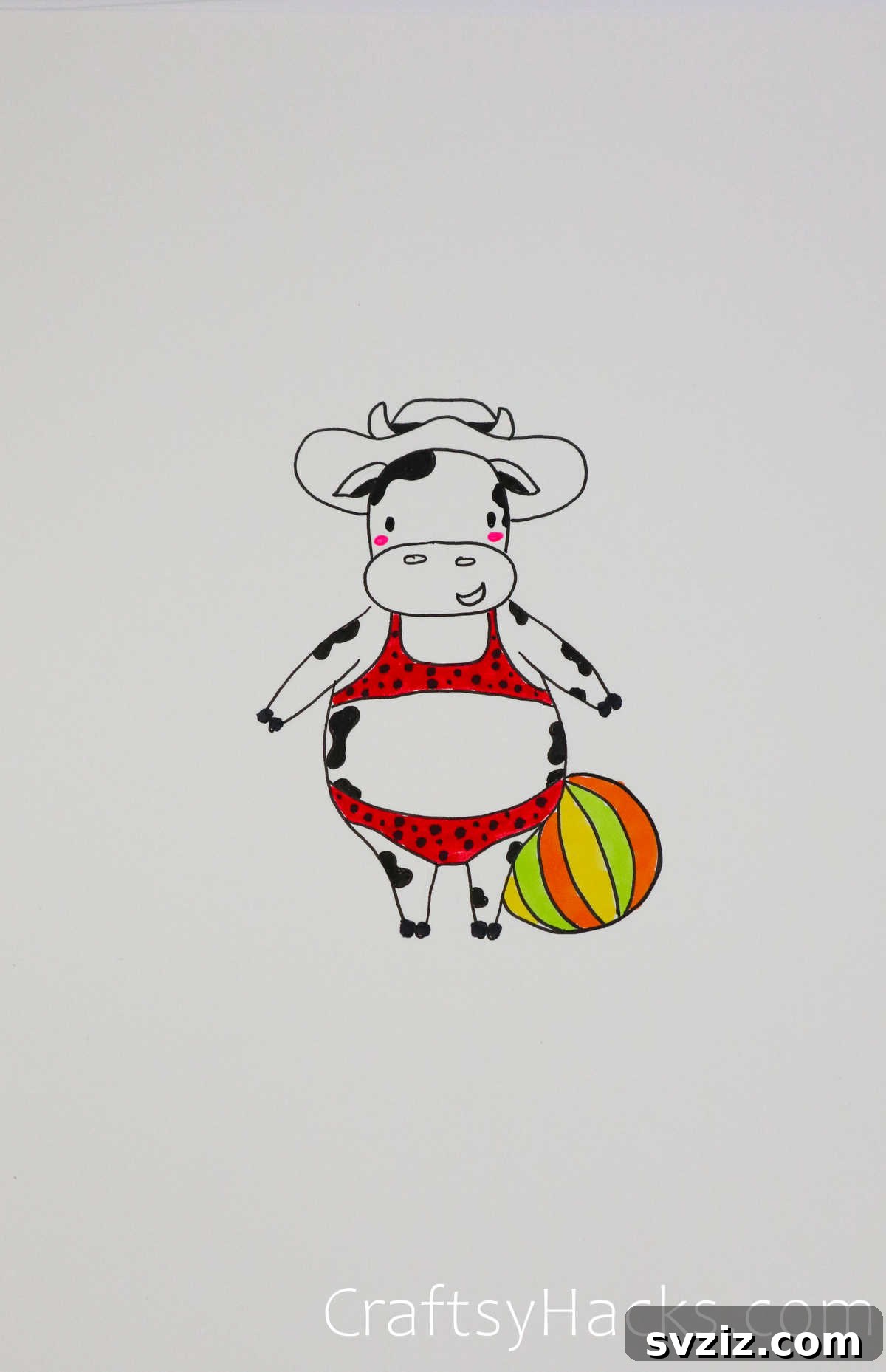 51 Adorable Drawing Prompts 48 beach cow