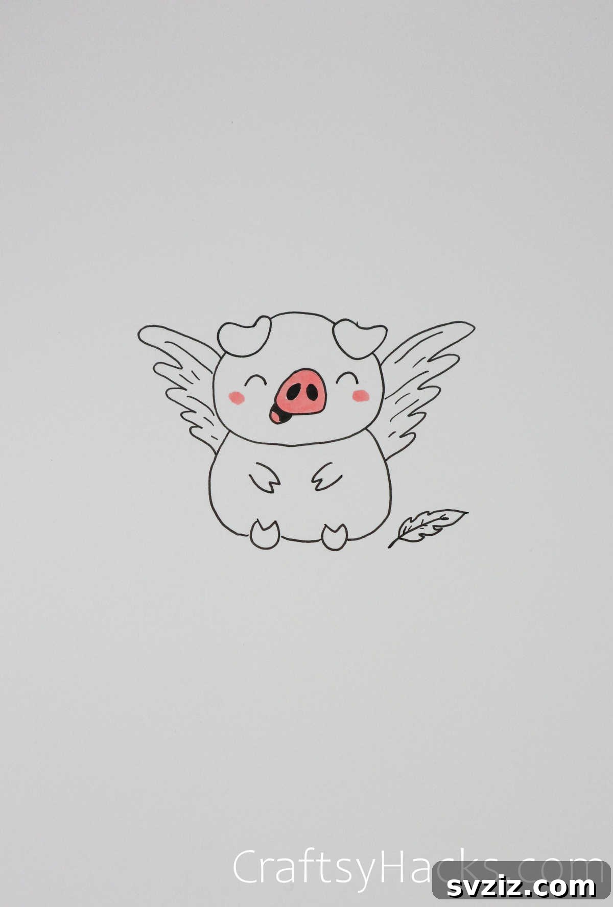 51 Adorable Drawing Prompts 53 pig ready for flight