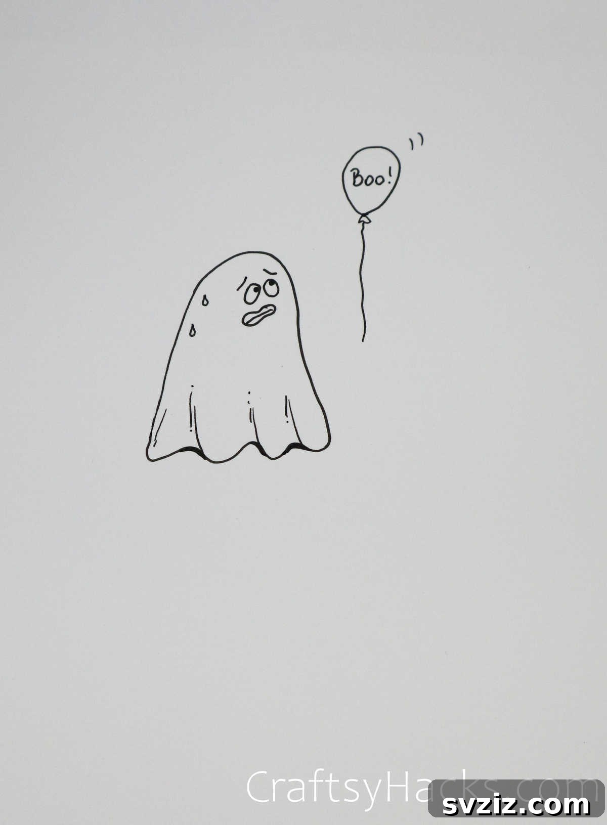 51 Adorable Drawing Prompts 7 scared ghost