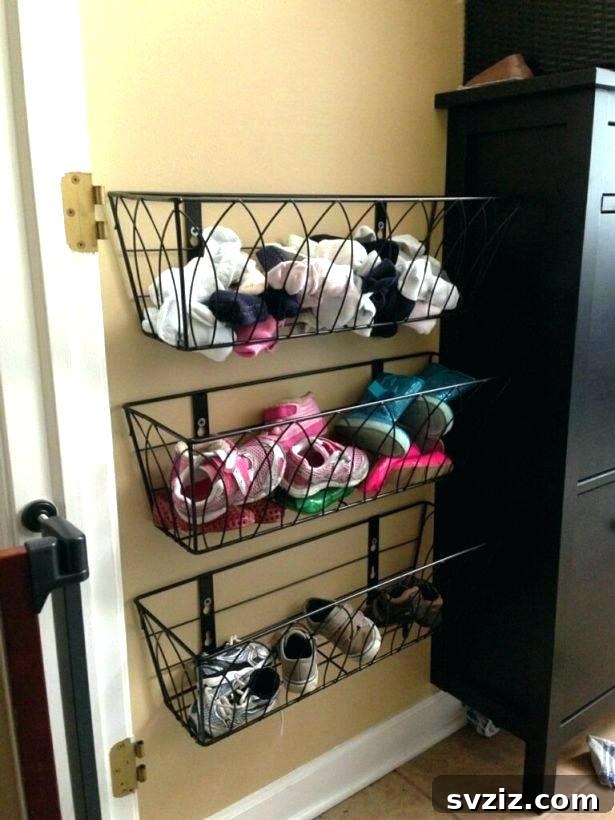 Vintage Metal Wire Baskets for Wall Storage