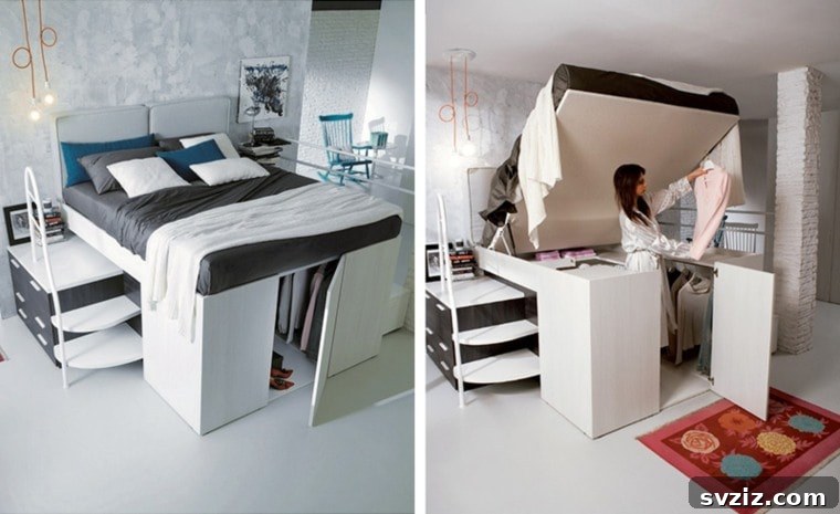 Closet Under Bed Storage for Elevated Beds