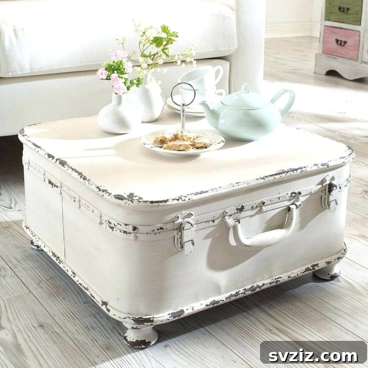 Vintage Suitcase Coffee Table for Living Room Storage