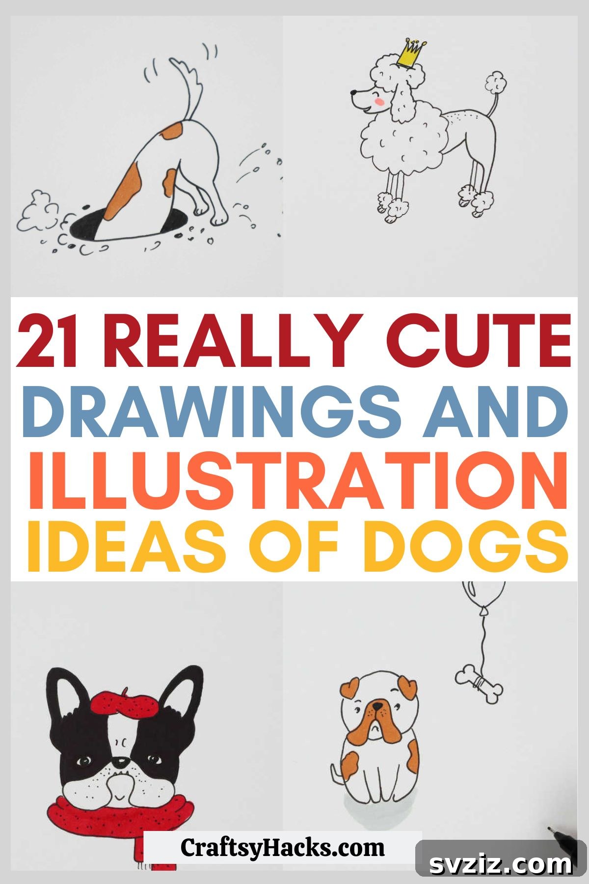 Unleash Your Inner Artist: 21 Simple Dog Sketches 2 drawing ideas of dogs