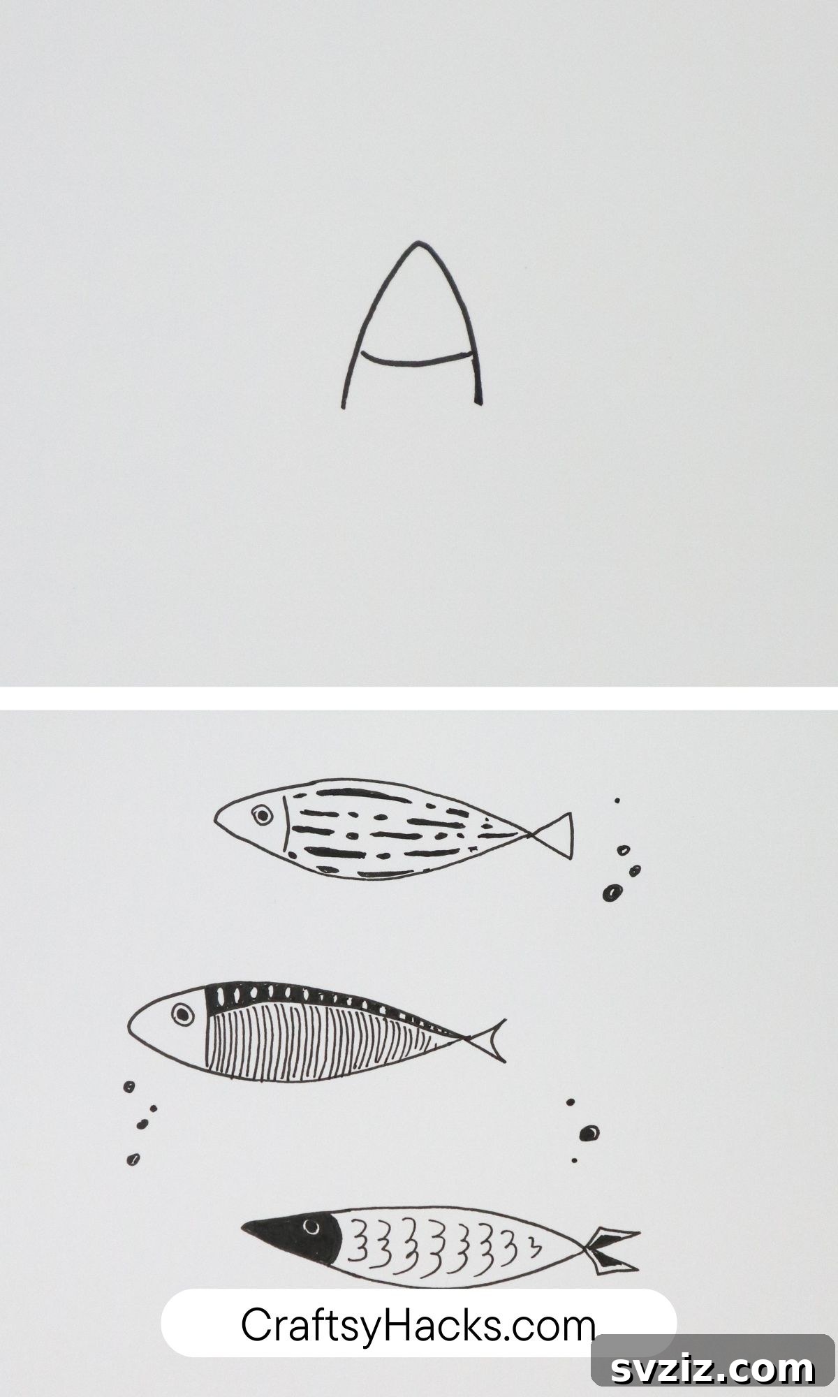 school of fish drawing