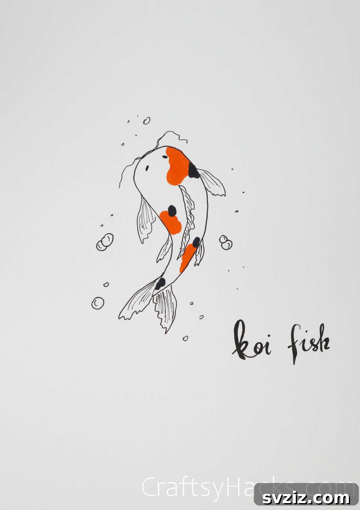 koi fish drawing