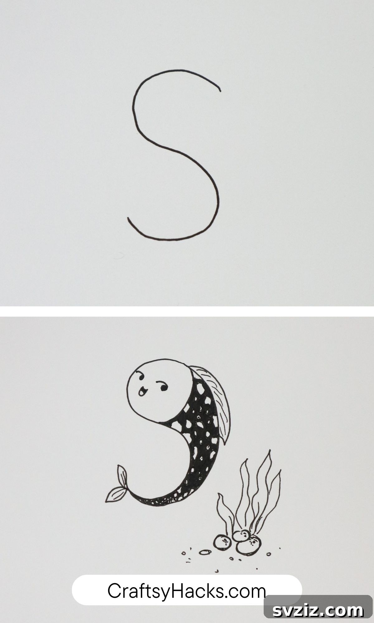 S is for swimming drawing