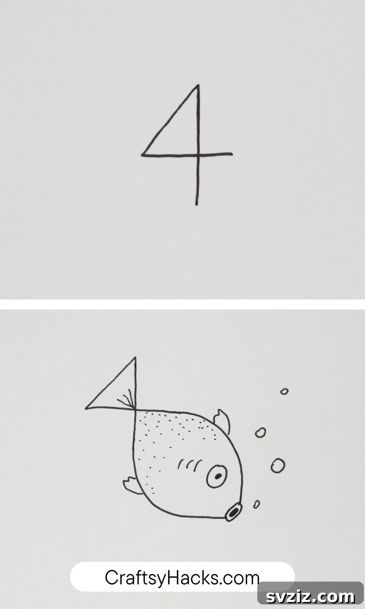 4 is for goldfish drawing