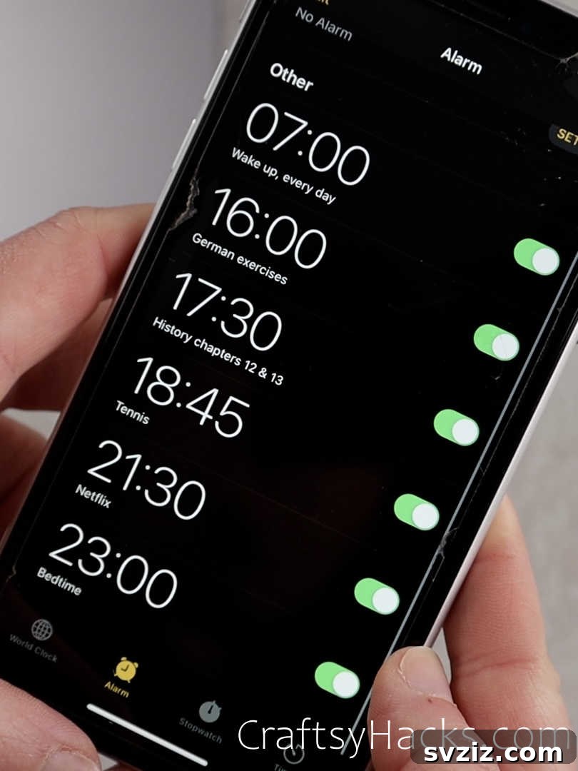 set an alarm for tasks
