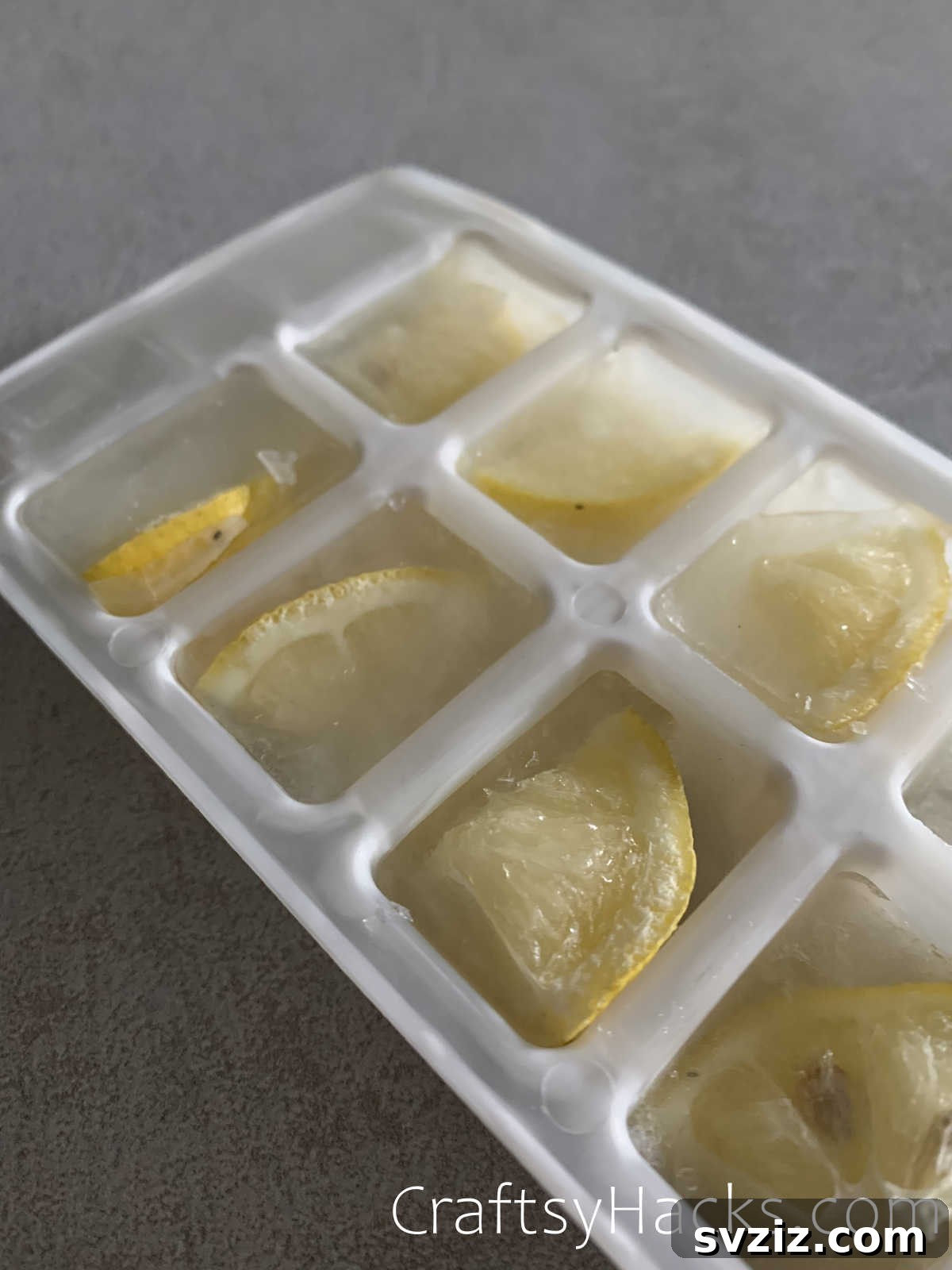 lemon water ice cubes