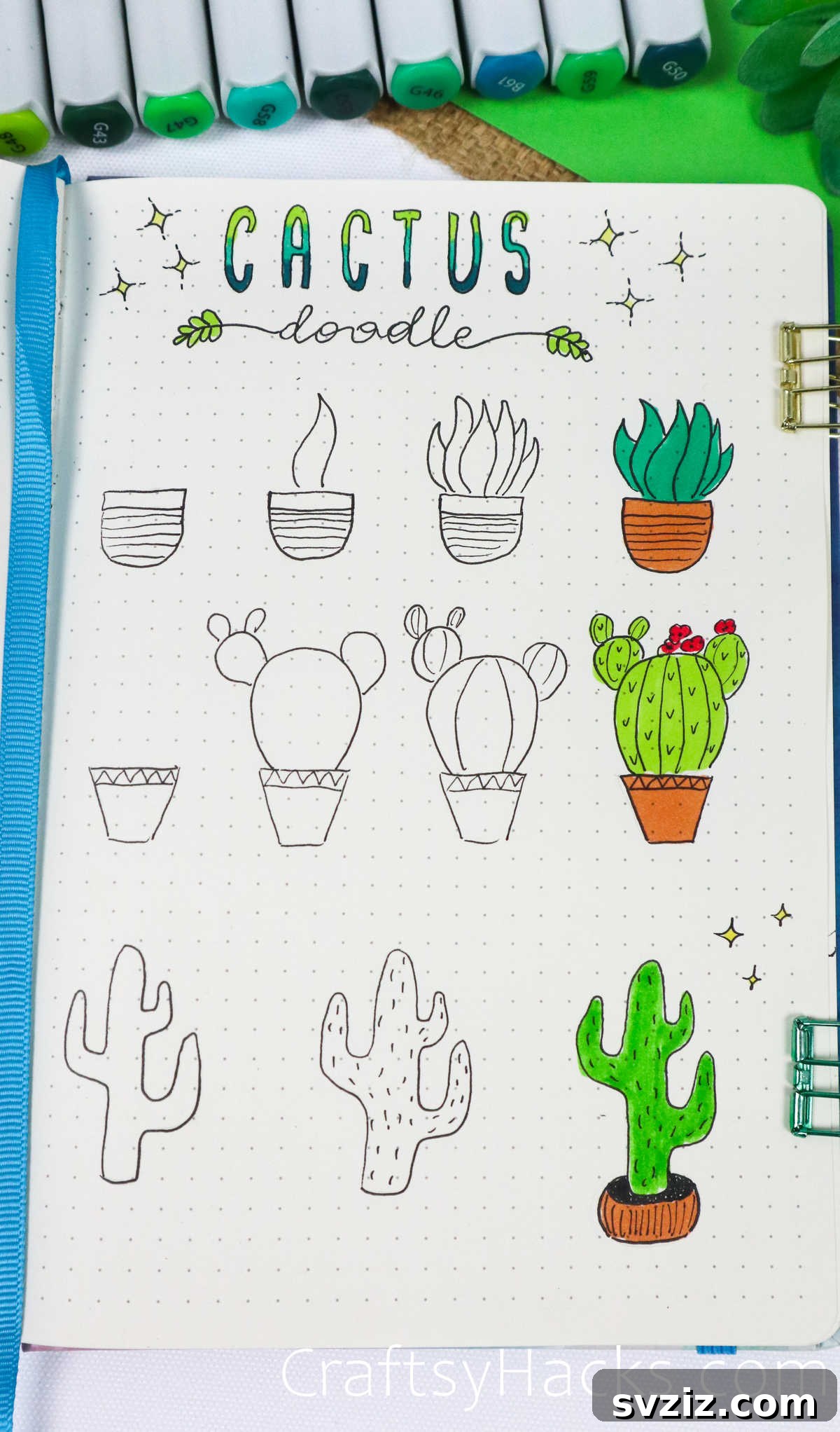 simple cactus doodles