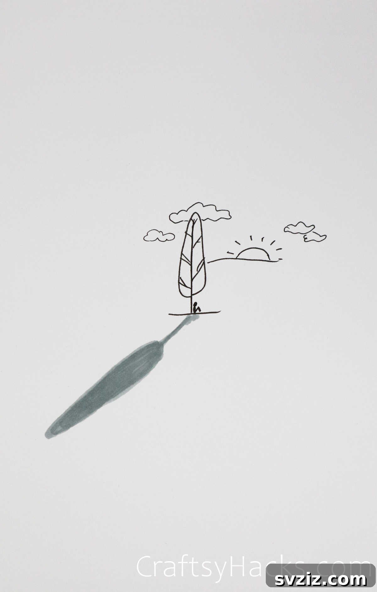 silhouette sunset drawing