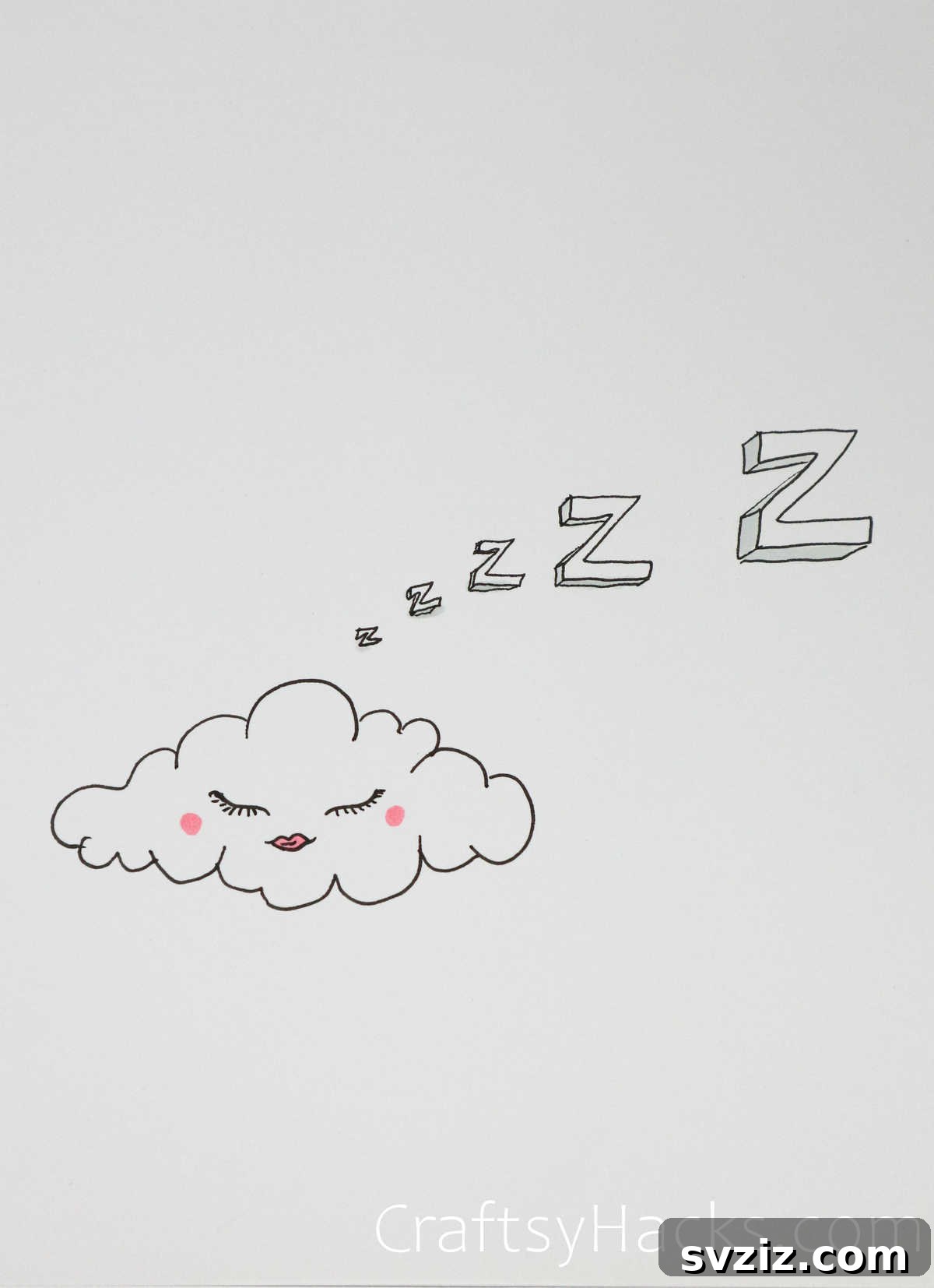 snoozing clouds drawing