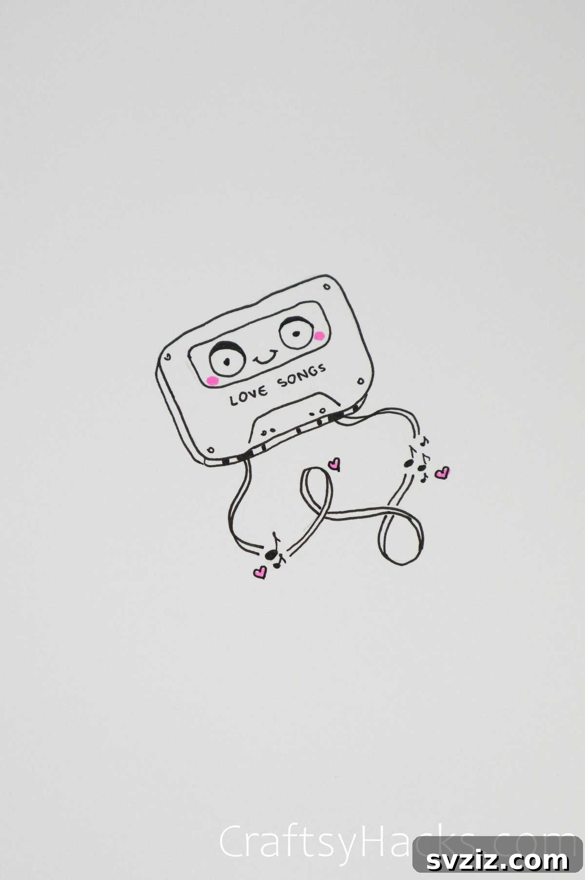 all of my love songs cassette tape drawing