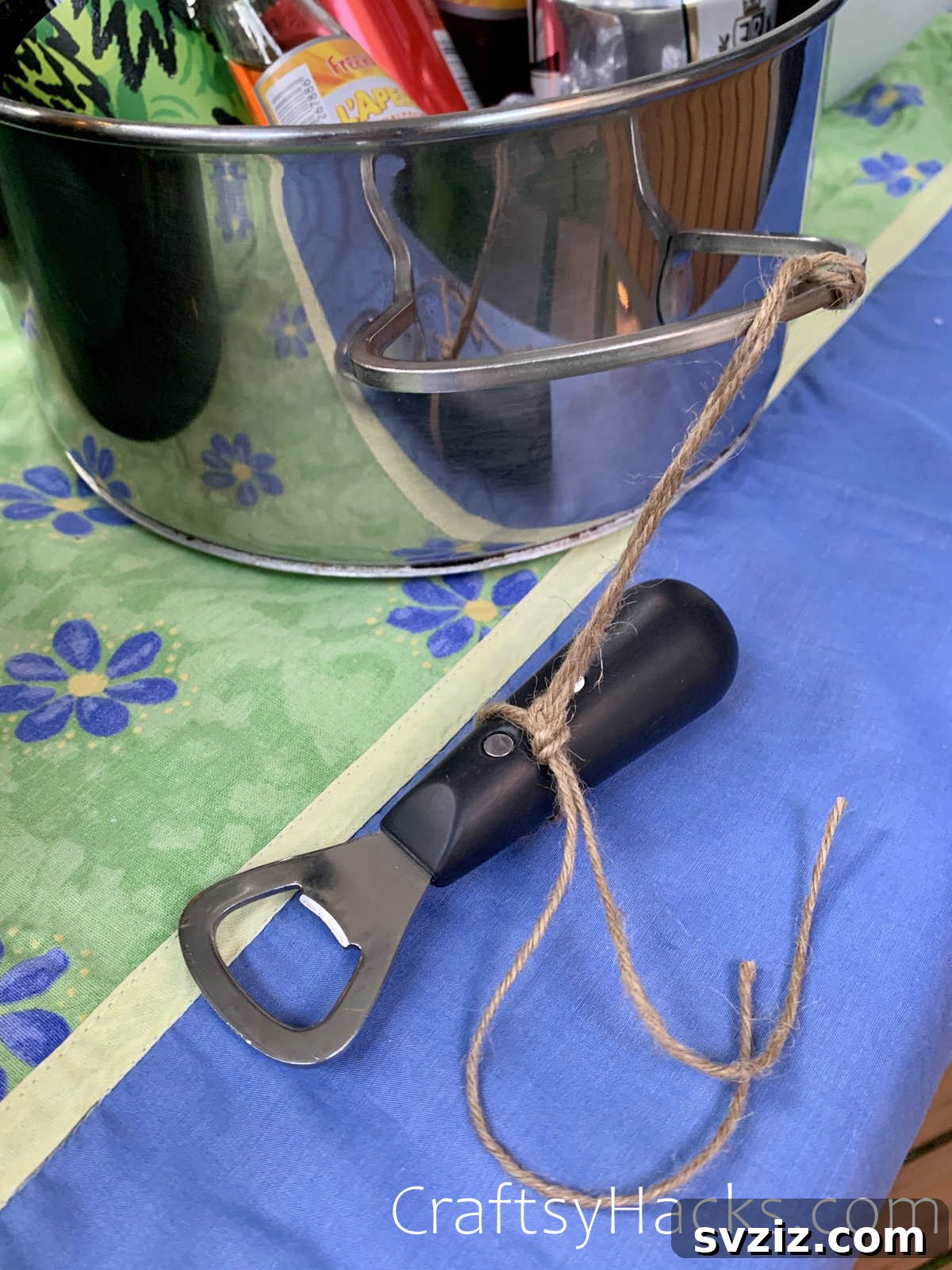 21 Genius Party Tricks 17 Bottle opener tied to a drink cooler for easy access