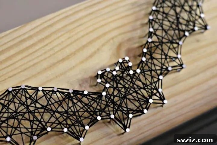 Halloween bat string art