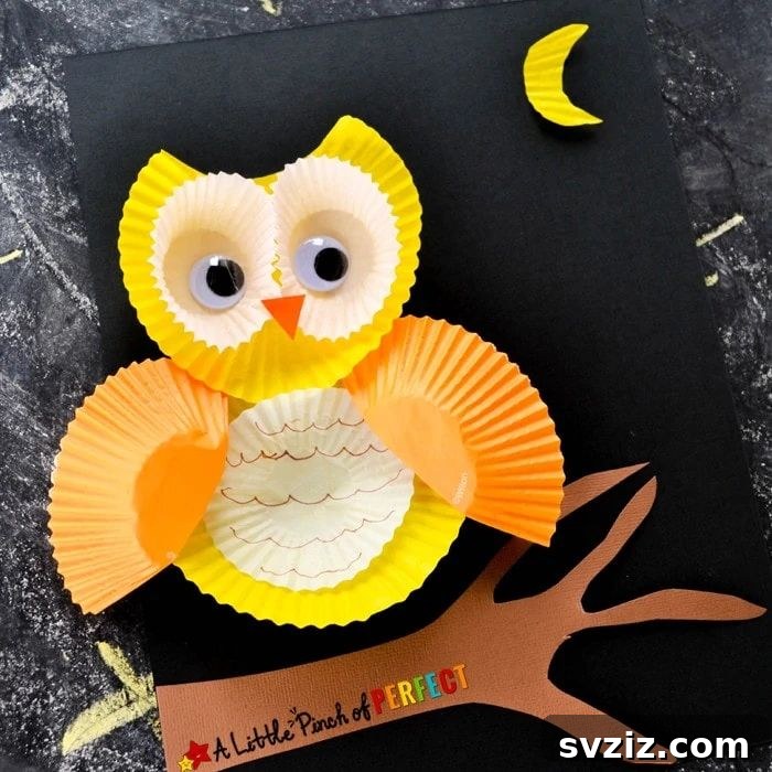 cupcake liner owl