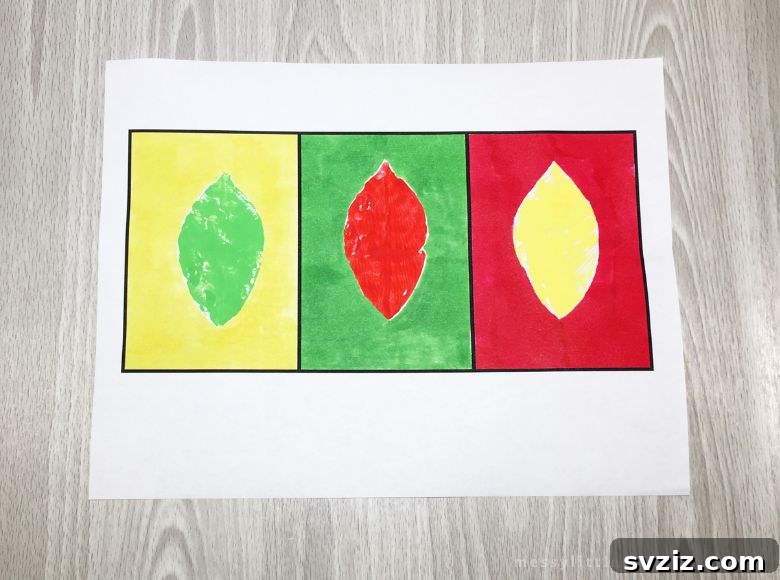 leaf printing pop art