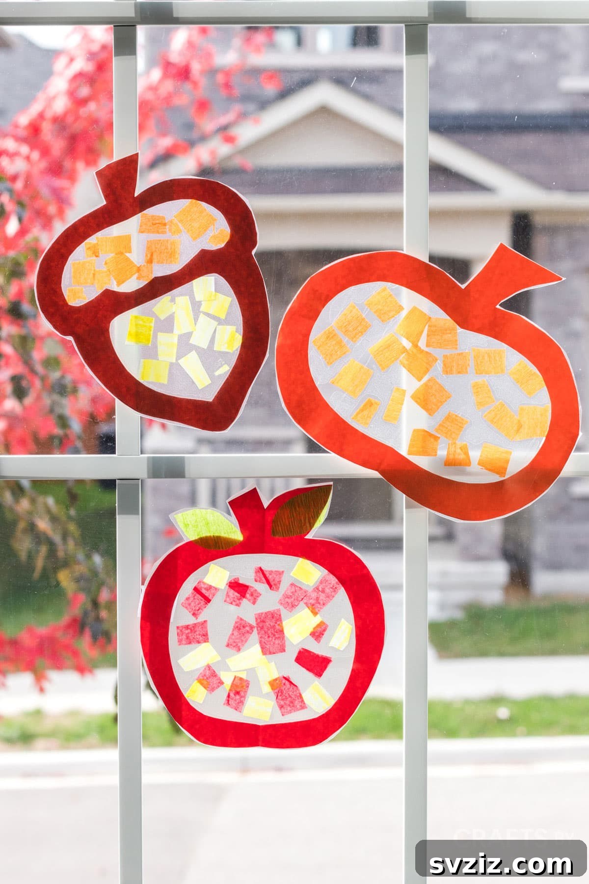fall suncatchers apple acorn pumpkin