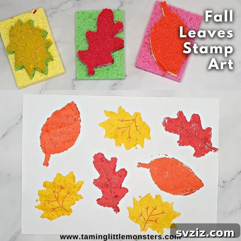 fall leaves stamp art