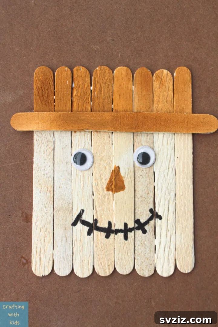 popsicle stick scarecrow