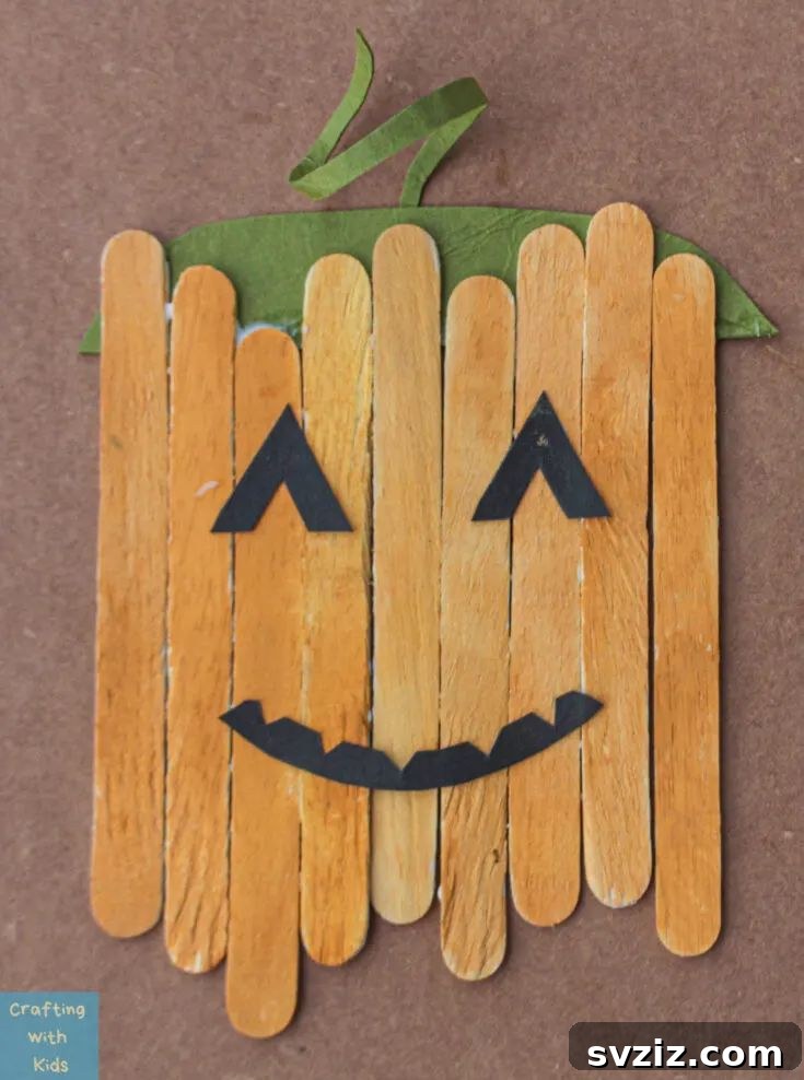 popsicle stick pumpkin