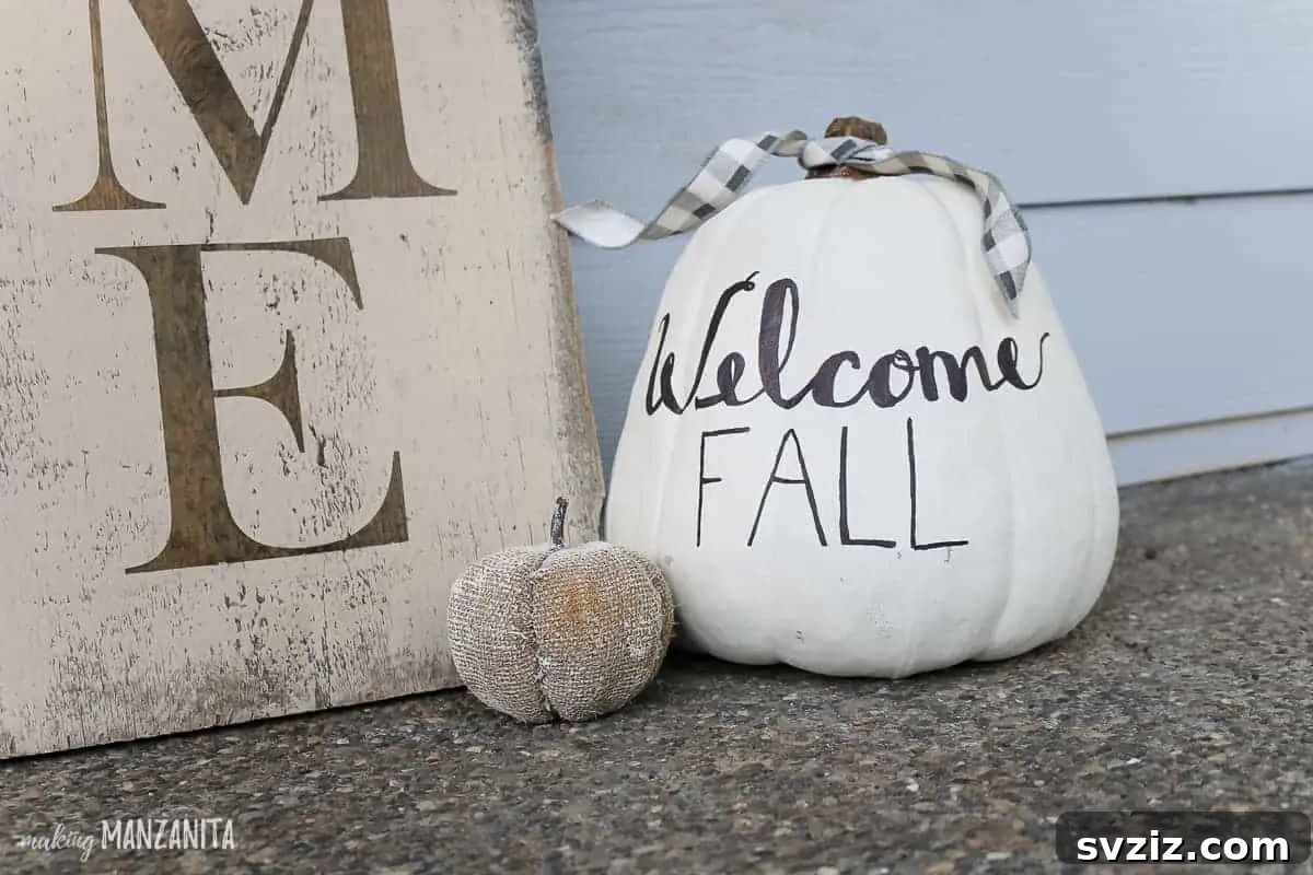 white pumpkin decor