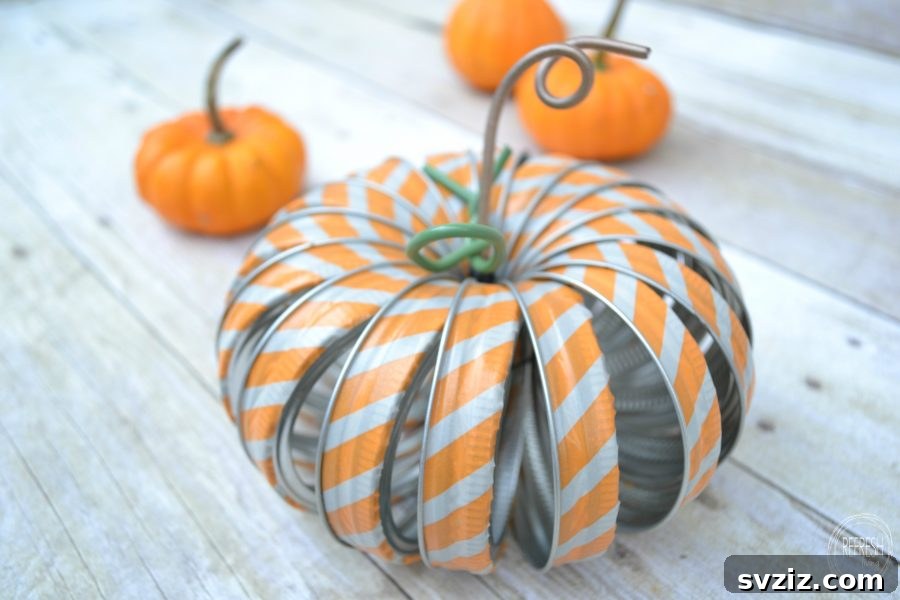 mason jar ring pumpkins