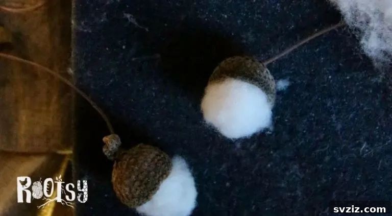 felted acorns