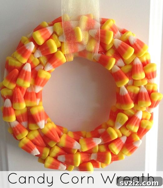 DIY candy corn wreath