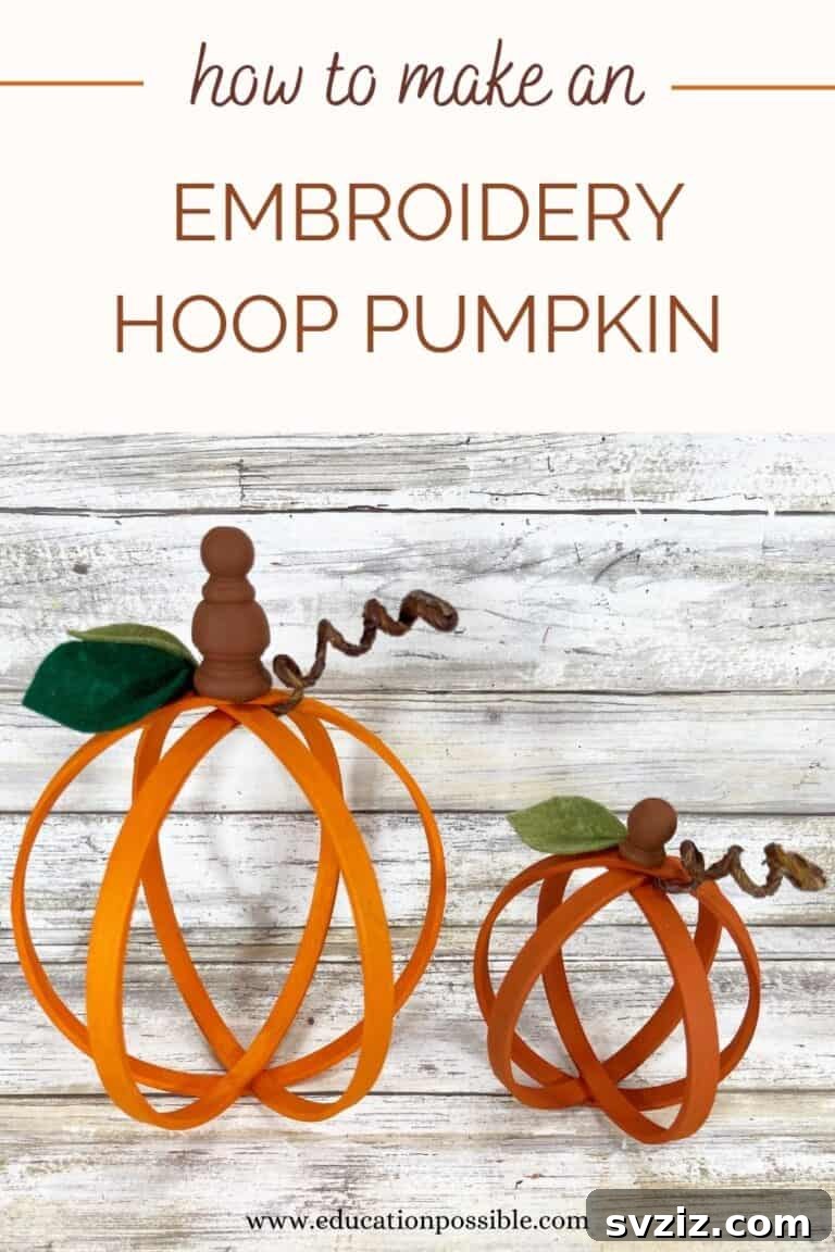 embroidery hoop pumpkin