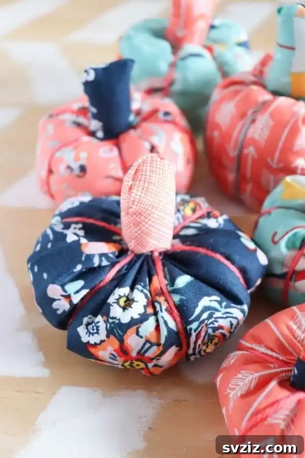 scrap fabric pumpkins
