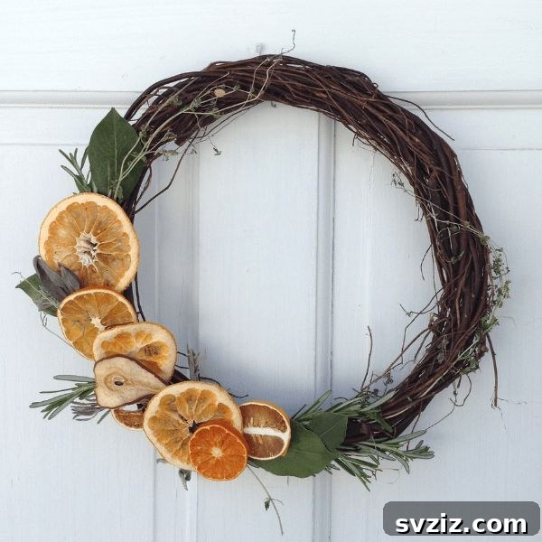 dried fruit and herb wreath
