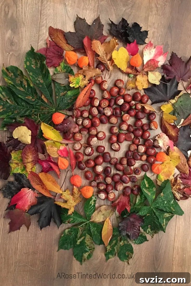 A simple yet elegant DIY autumn leaf garland, crafted from colorful artificial leaves strung together to create a festive fall decoration.