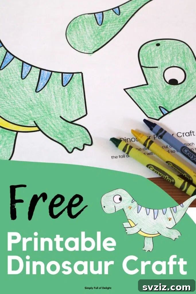 31 Adorable Craft Projects 28 Easy paper dinosaur craft for kids