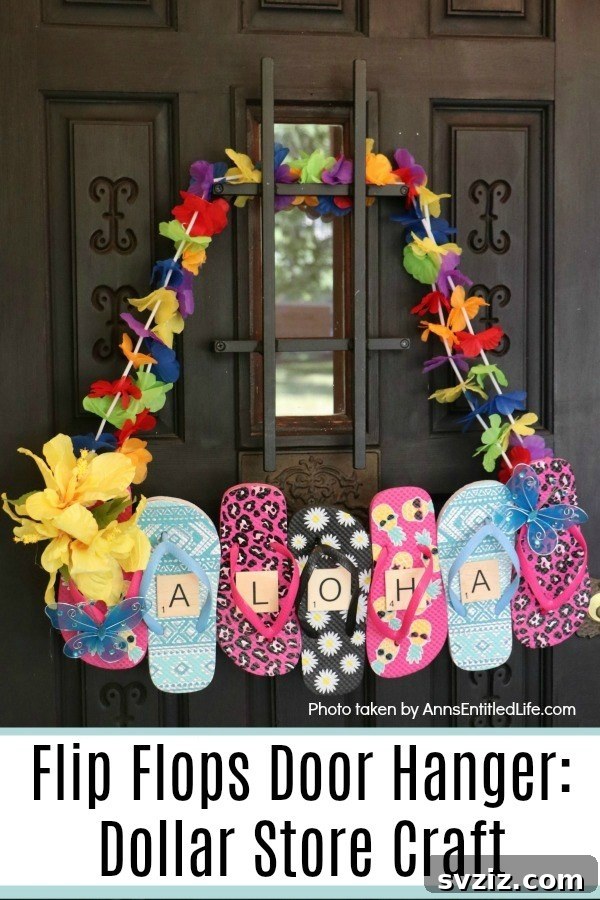 31 Adorable Craft Projects 4 DIY flip flops door hanger for summer decor