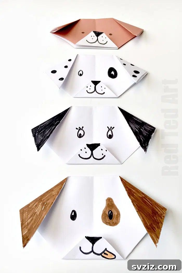 31 Adorable Craft Projects 33 Easy origami puppy craft