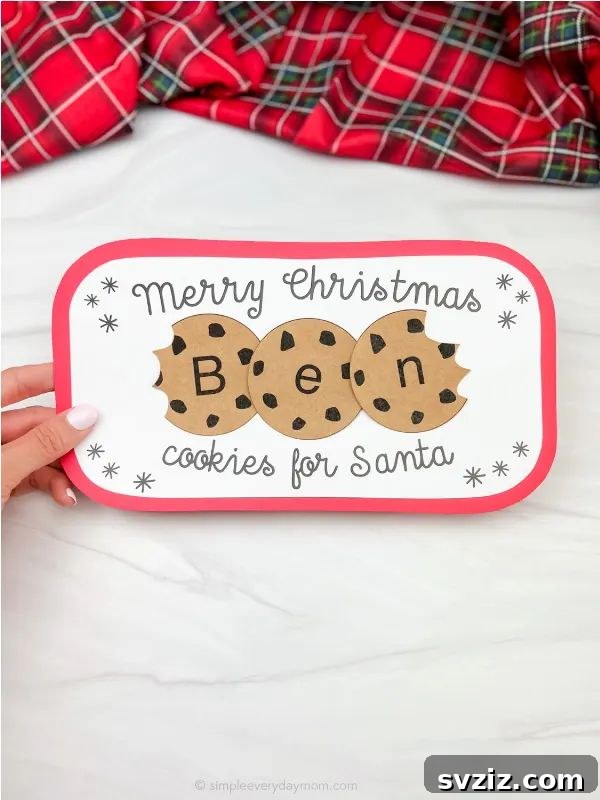 Santa's cookie name plate
