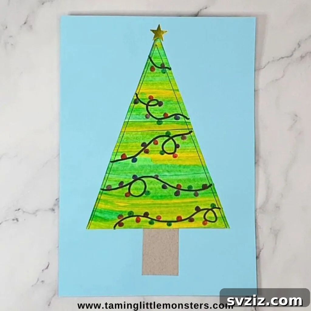 swipe paint Christmas tree