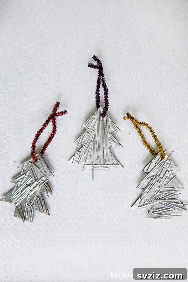 pasta Christmas tree ornaments