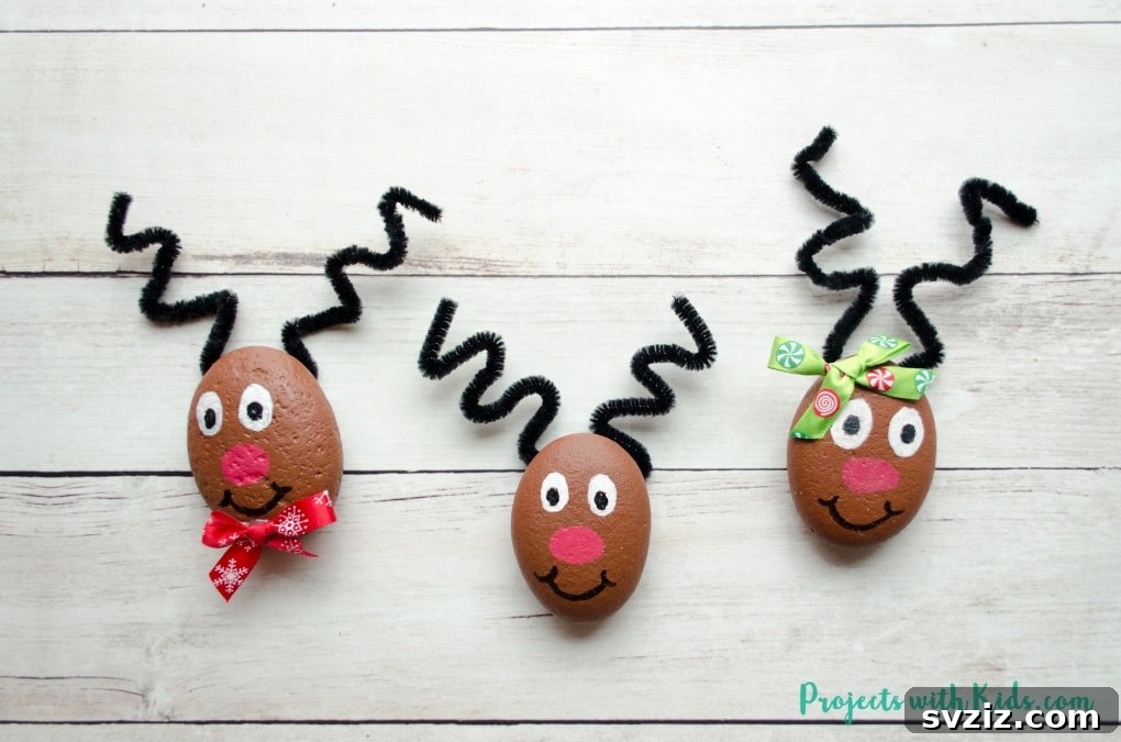 reindeer painted rocks