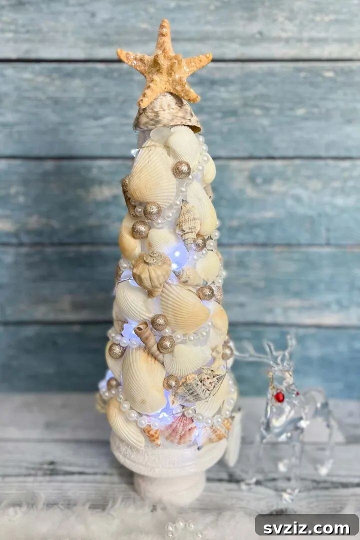 table top seashell christmas tree