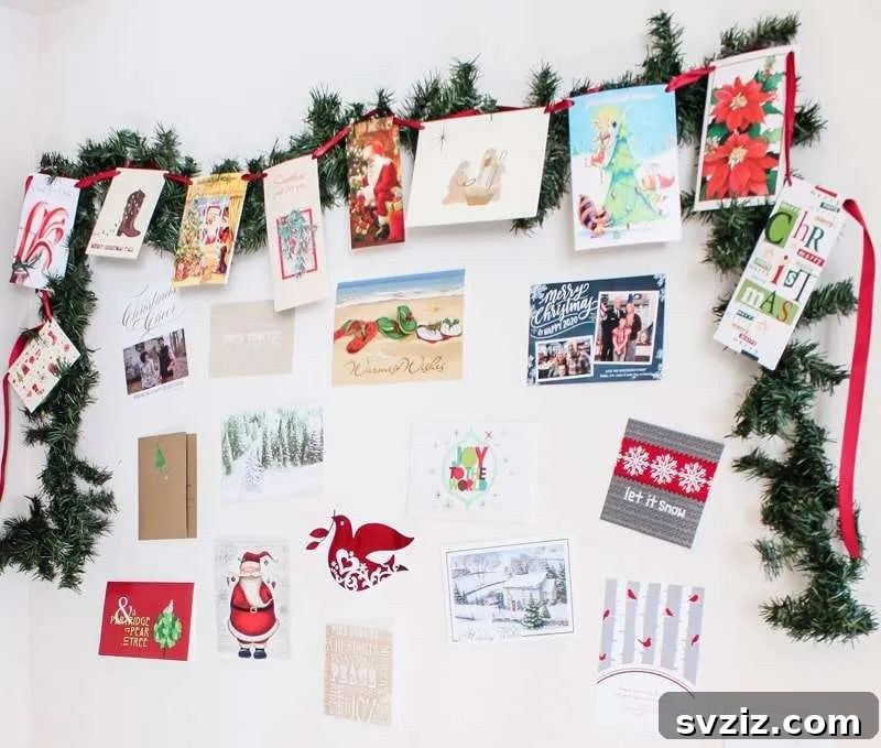 Christmas card garland