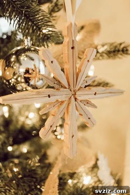 clothespin snowflakes