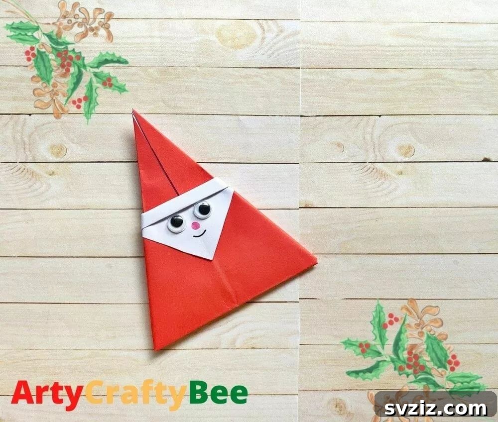 Instant Holiday Cheer: 31 Crafts in Under 15 Minutes 16 Quick and fun 5-minute origami Santa Claus