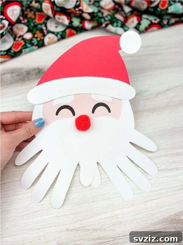 simple santa handprint