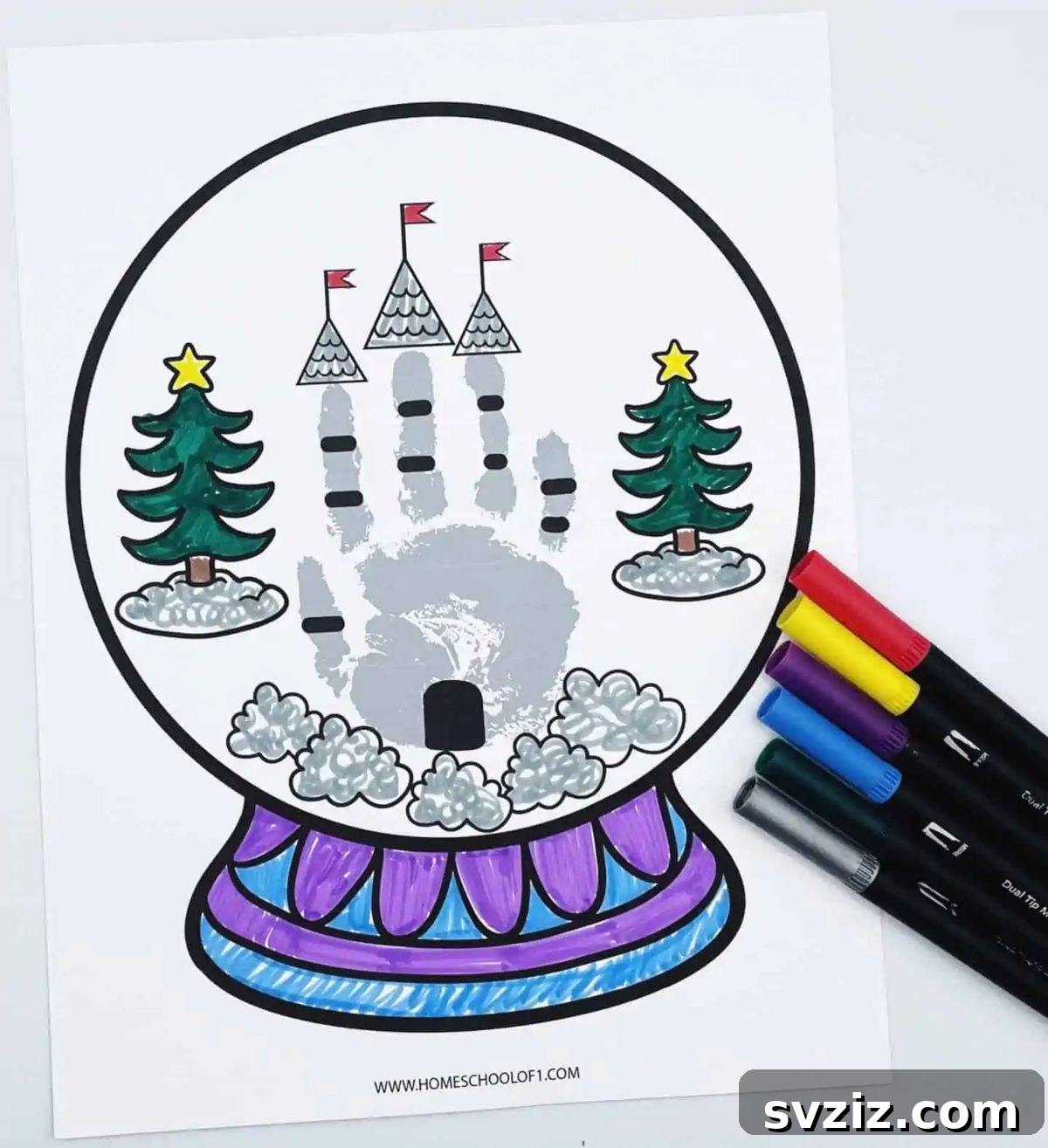 Handprint snow globe