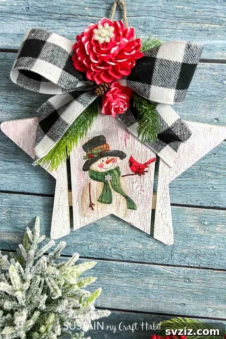 Wooden Holiday Magic: 21 Craft Ideas 16 Festive winter wooden star craft for holiday decorations or gifts