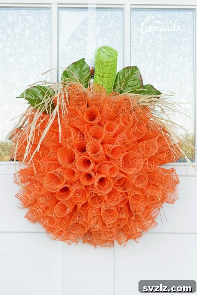 deco mesh pumpkin wreath